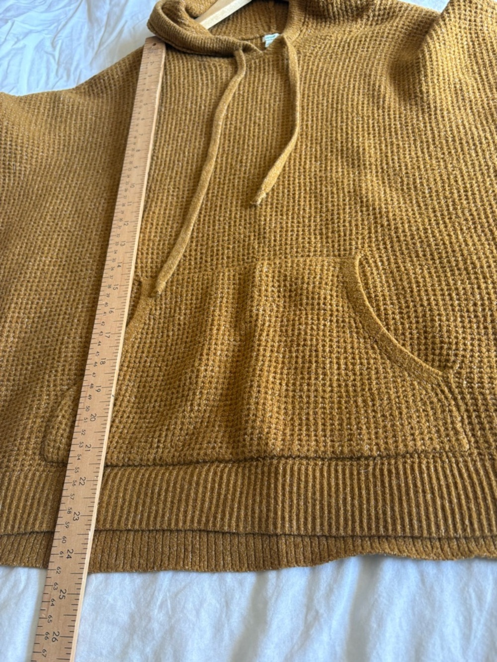Aerie golden waffle hoodie pullover size large stretchy textured - Picture 5 of 9